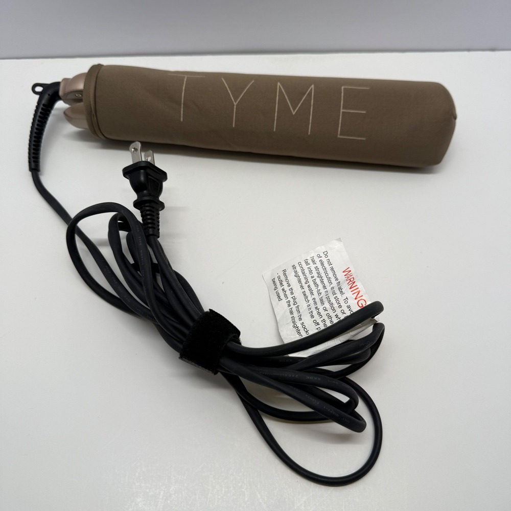 TYME Iron Original 2-in-1 Hair Curler and Straightener Rose Gold with Sleeve
